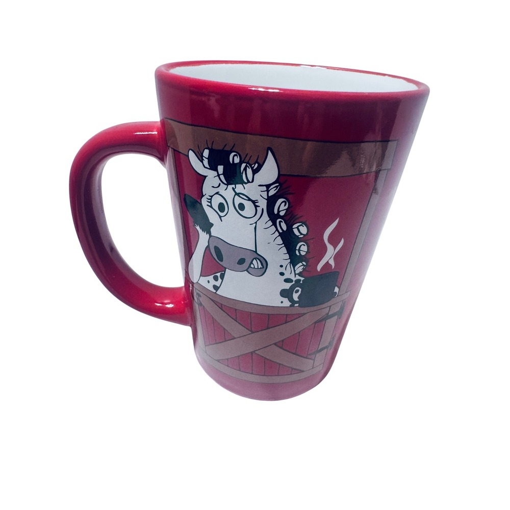 Lazy One Horse Mug I'm UNSTABLE in the Mornings Red Ceramic Coffee Cup 2009